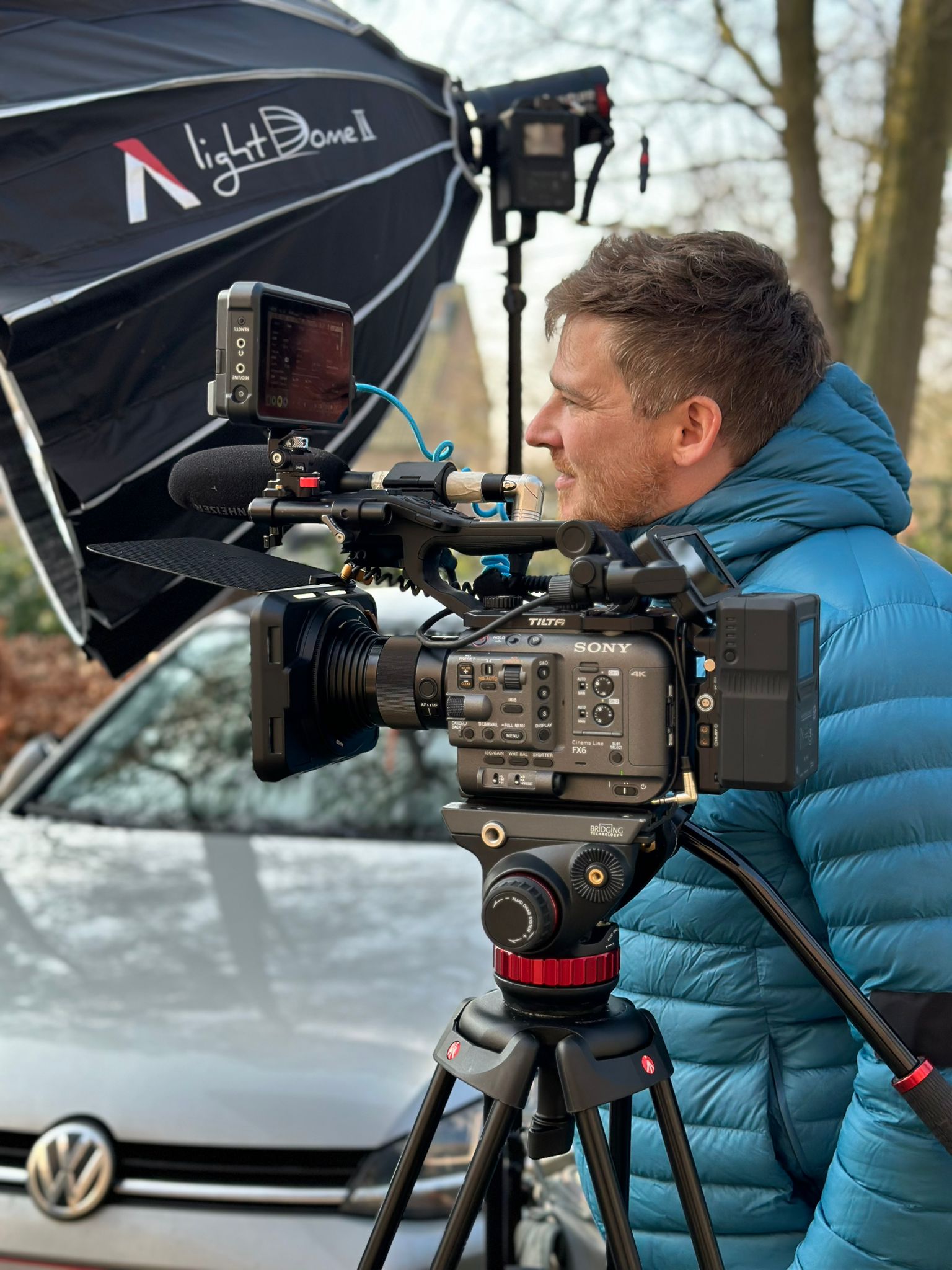 Lars filming on location for a partner organisation
